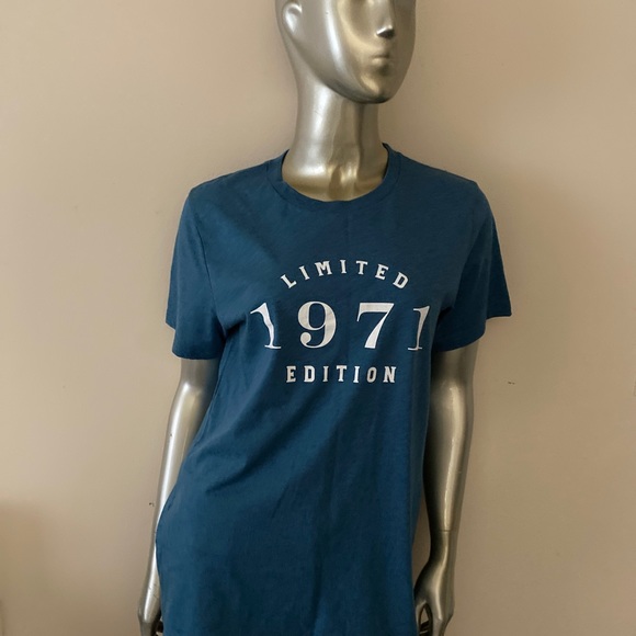 51st Birthday Vintage limited edition born in 1971 T-shirt size M turquoise - Picture 5 of 5
